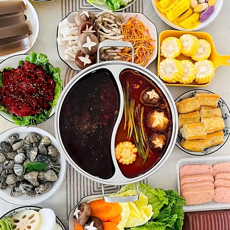Panela de Sopa Dupla em Aço In - Home Cooking Chinese avaliação e preço