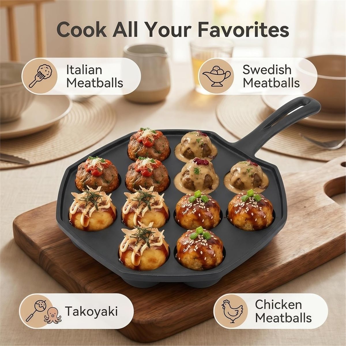 Nova Panela de Takoyaki de Fer - Takoyaki Pan Cast avaliação e preço