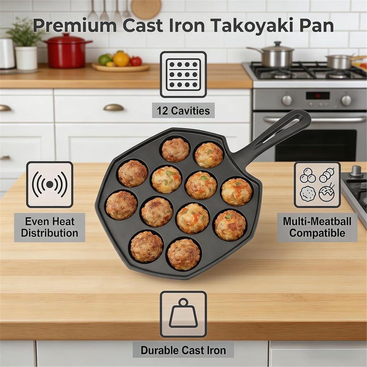 Nova Panela de Takoyaki de Fer - Takoyaki Pan Cast avaliação e preço