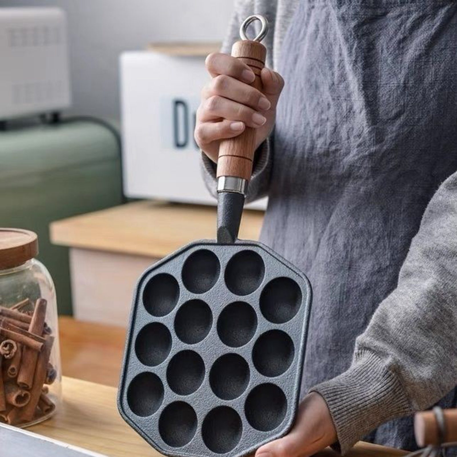 Takoyaki grill pan fácil de li - Takoyaki Pan Cast avaliação e preço